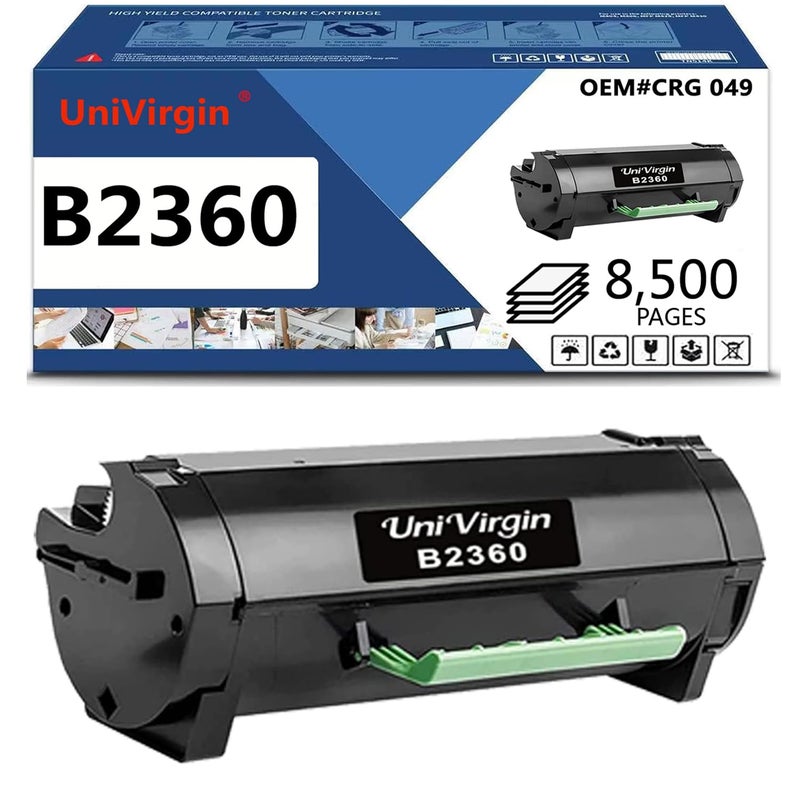 UniVirgin 1 Pack Compatible B2360 B2360DN Toner Cartridge High Yield Replacement for Dell B2360DN Toner for use in Dell B2360dn B2360d B3460dn B3465dnf B3465dn Printers, 8,500 Pages (1 Pack ,Black) - Image 1